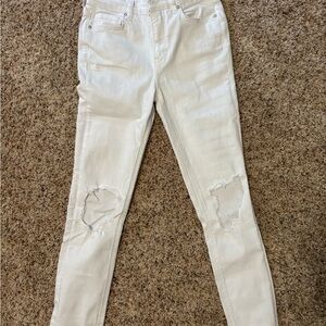 Free People White Distressed Women's Jeans